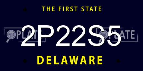 2P22S5 Delaware License Plate