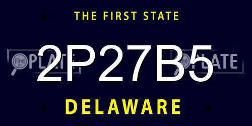 2P27B5 Delaware License Plate