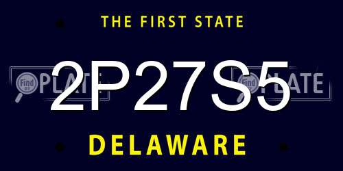 2P27S5 Delaware License Plate