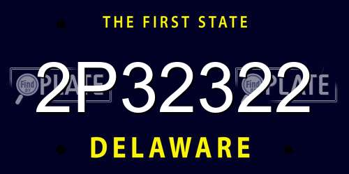 2P32322 Delaware License Plate