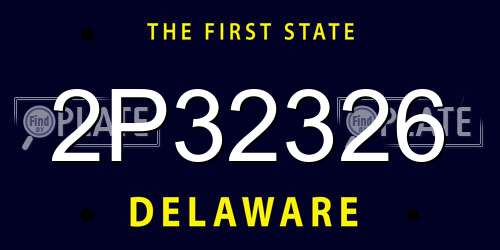 2P32326 Delaware License Plate