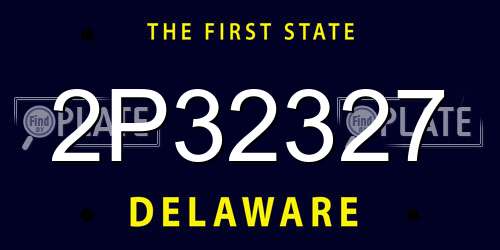 2P32327 Delaware License Plate