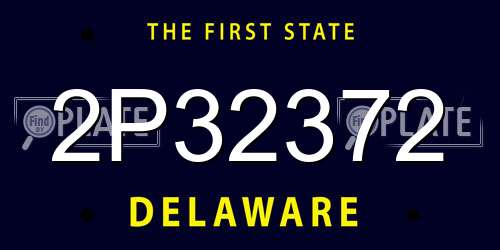 2P32372 Delaware License Plate