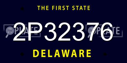 2P32376 Delaware License Plate