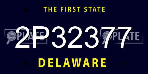 2P32377 Delaware License Plate