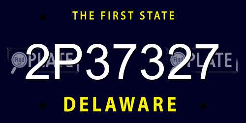 2P37327 Delaware License Plate