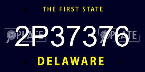 2P37376 Delaware License Plate