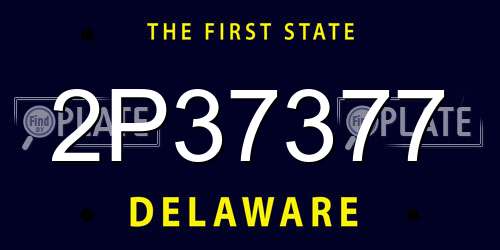 2P37377 Delaware License Plate