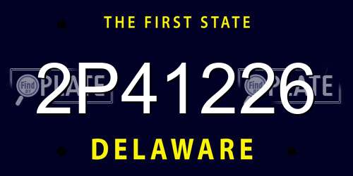 2P41226 Delaware License Plate