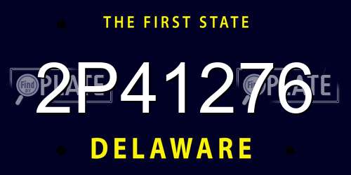 2P41276 Delaware License Plate