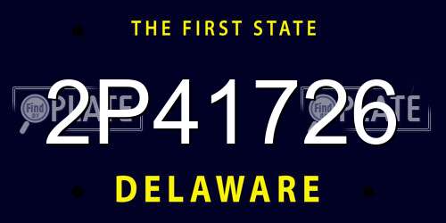 2P41726 Delaware License Plate