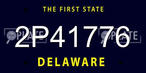 2P41776 Delaware License Plate