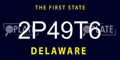 2P49T6 Delaware License Plate