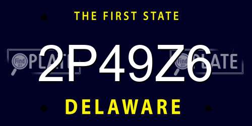 2P49Z6 Delaware License Plate