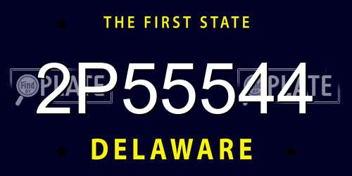 2P55544 Delaware License Plate