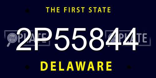 2P55844 Delaware License Plate