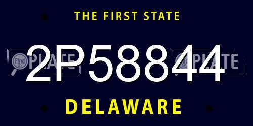 2P58844 Delaware License Plate