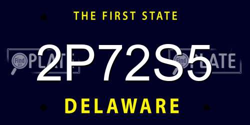 2P72S5 Delaware License Plate