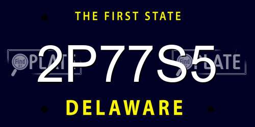 2P77S5 Delaware License Plate