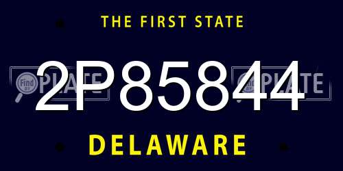 2P85844 Delaware License Plate