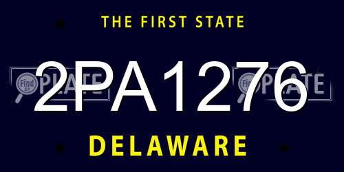2PA1276 Delaware License Plate