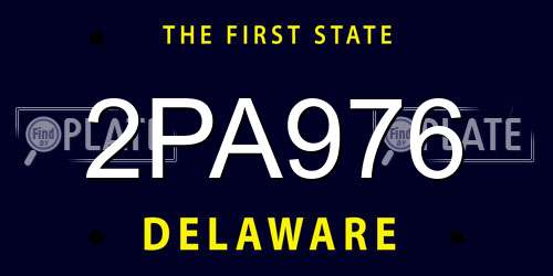 2PA976 Delaware License Plate
