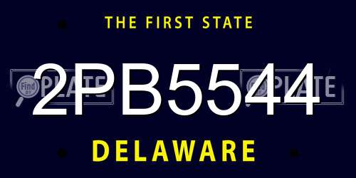 2PB5544 Delaware License Plate