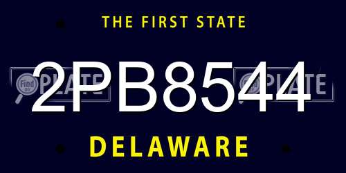 2PB8544 Delaware License Plate