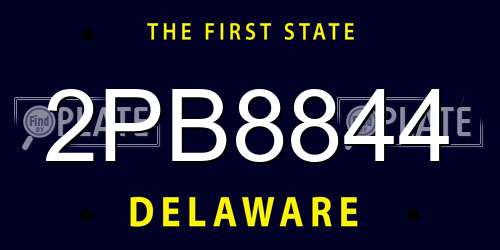 2PB8844 Delaware License Plate