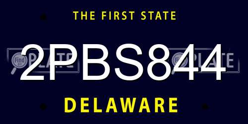 2PBS844 Delaware License Plate