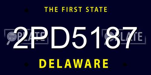 2PD5187 Delaware License Plate
