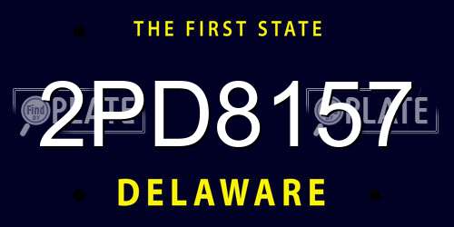 2PD8157 Delaware License Plate