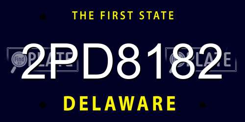 2PD8182 Delaware License Plate
