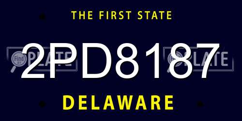 2PD8187 Delaware License Plate
