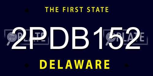 2PDB152 Delaware License Plate