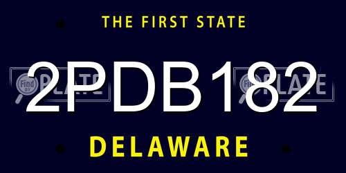 2PDB182 Delaware License Plate