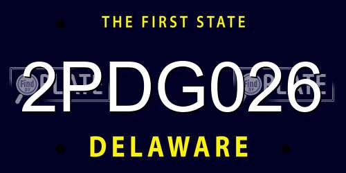 2PDG026 Delaware License Plate