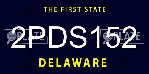 2PDS152 Delaware License Plate