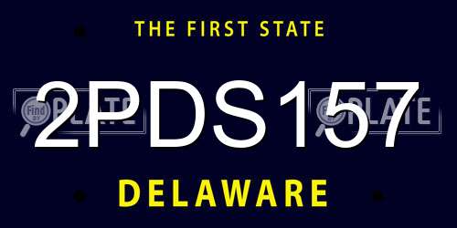 2PDS157 Delaware License Plate