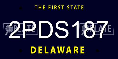 2PDS187 Delaware License Plate