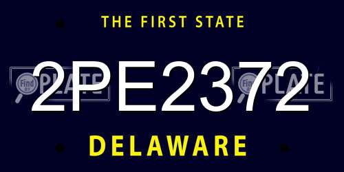 2PE2372 Delaware License Plate