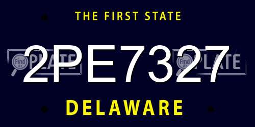 2PE7327 Delaware License Plate