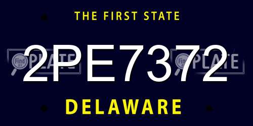 2PE7372 Delaware License Plate