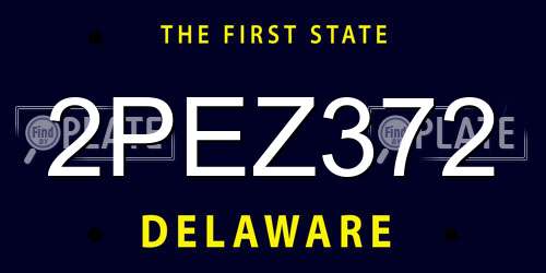 2PEZ372 Delaware License Plate