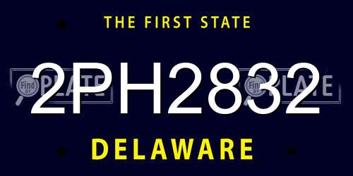 2PH2832 Delaware License Plate