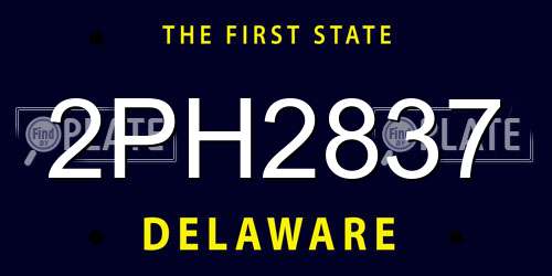 2PH2837 Delaware License Plate