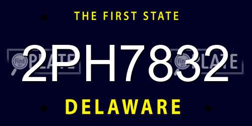 2PH7832 Delaware License Plate