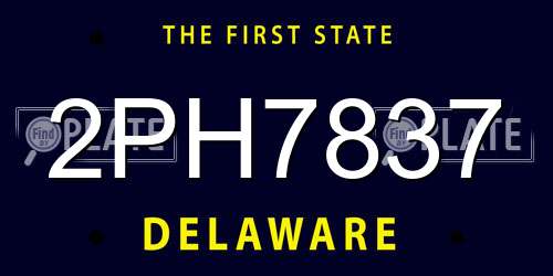 2PH7837 Delaware License Plate
