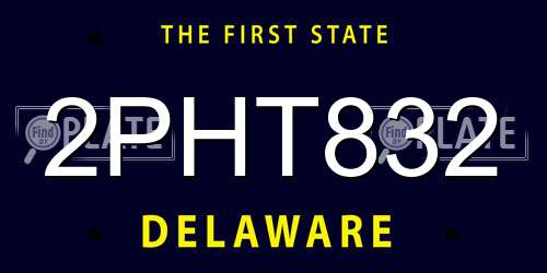 2PHT832 Delaware License Plate