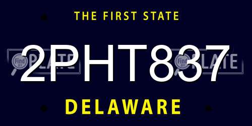 2PHT837 Delaware License Plate
